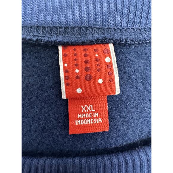 Christmas Tree Sweatshirt Unisex XXL Striped Holiday Green Red Navy - Picture 3 of 8